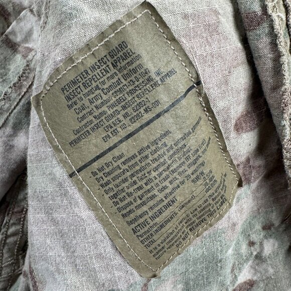 Army Combat Uniform Coat Mens L Jacket Brown Green Camo FR Flame Resistant - Picture 7 of 11